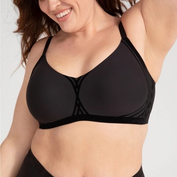 Honeylove Silhouette Bra Black Size 1X Wireless Lift Support Everyday Comfort - Picture 2 of 11